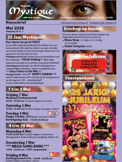 Agenda overzicht voor de maand Mei