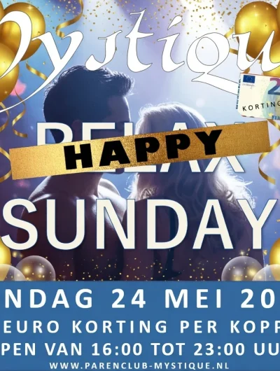 Evenement flyer voor Kortingsavond Happy Sunday op 24 mei 2026